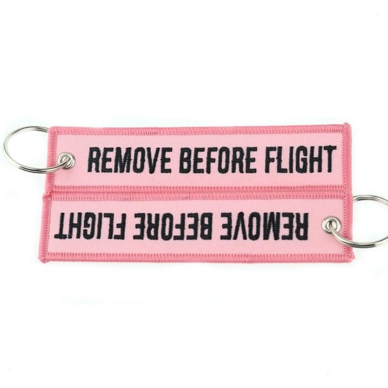 Letecká klíčenka - Remove Before Flight Pink