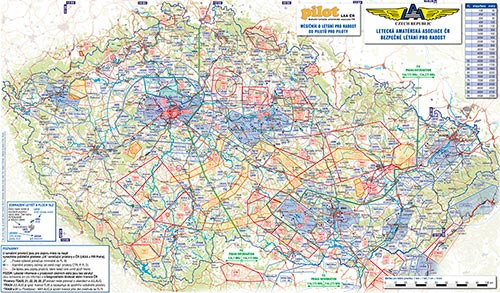 Mapa vzdušného prostoru v ČR